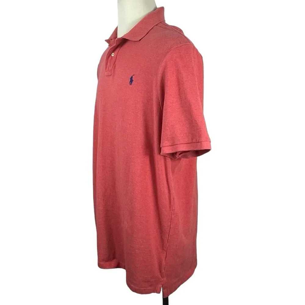 Men's Polo Ralph Lauren Orange Classic Fit 100% Cotton Polo XXL‎